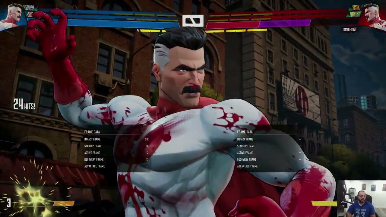 Invincible против: комбо-маршруты Omni man в углу @InvincibleVS