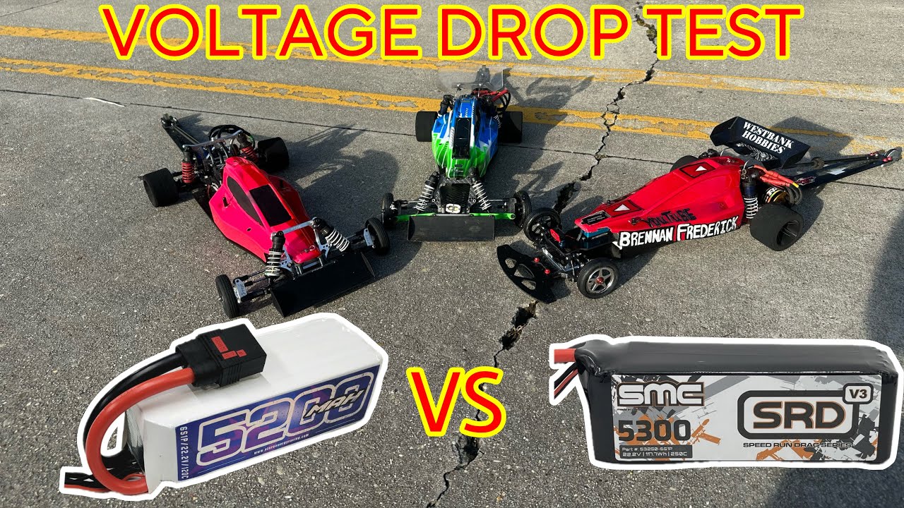 SMC 5300MAH 250c VS Azure 5200MAH 120c 6s Lipo Battery Voltage Drop Test