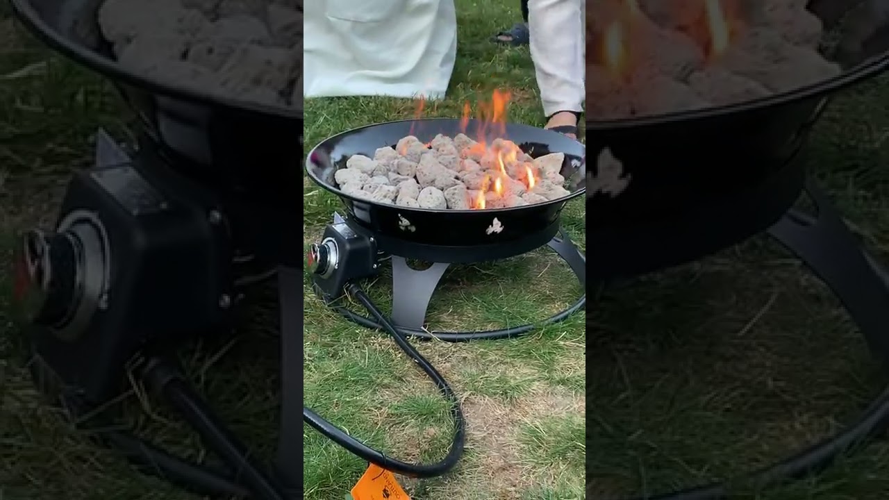 Round Outdoor Portable Propane Gas Fire Pit