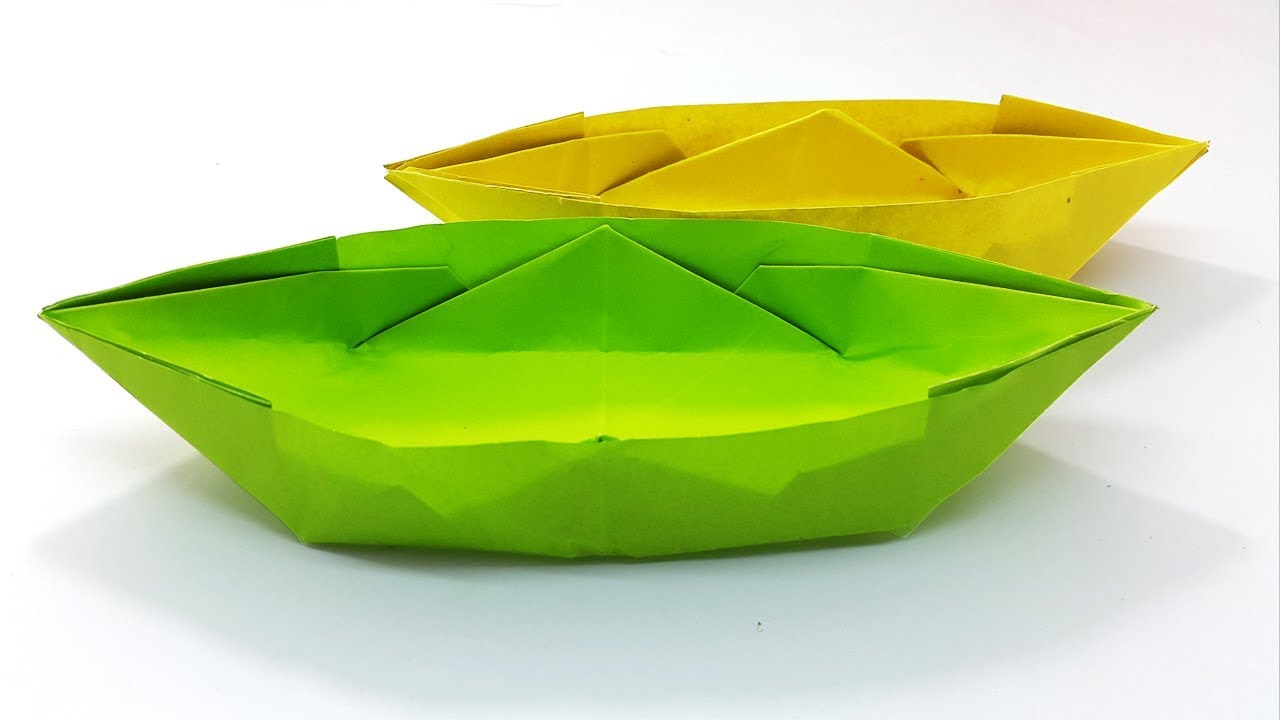 Easy sampan boat Instruction | how to make a paper boat - Traditional Origami Sampan Boat