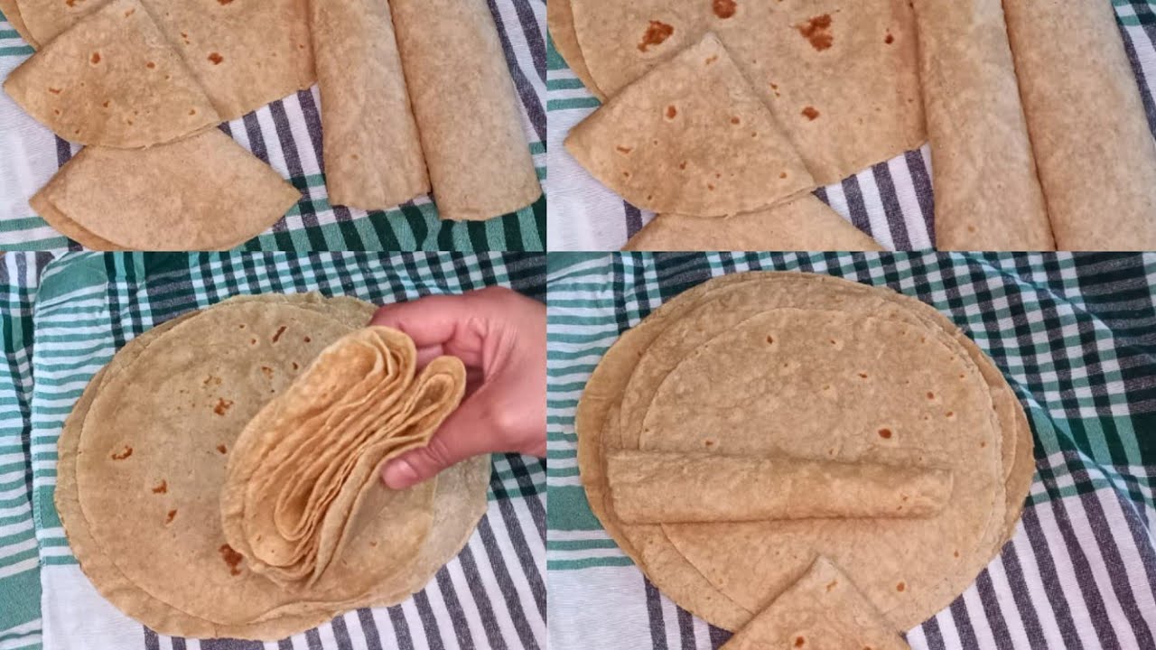 اسهل وانجح خبز طاكوس بدقيق القمح الكامل خبر تورتيلا بالماء المغلي فقط