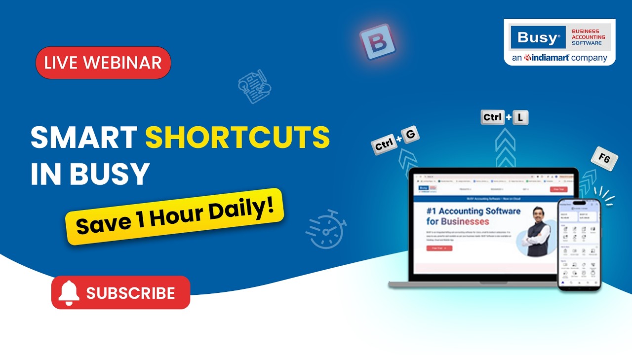 🚀 Working Too Slowly? Use Smart Shortcuts & Favorites in BUSY 21 | Save 1 Hour Daily | Webinar