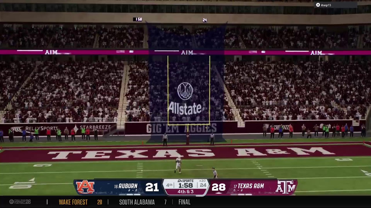 Season 7 Week 4 vs Auburn - SOB