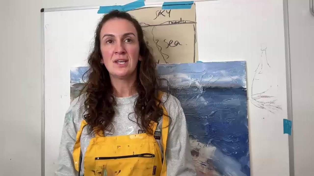 Paint a loose beach-live demo with professional artist 