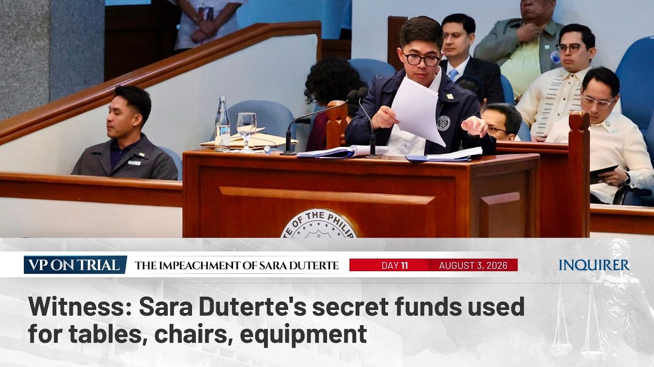 Witness: Sara Duterte's secret funds used for tables, chairs, equipment
