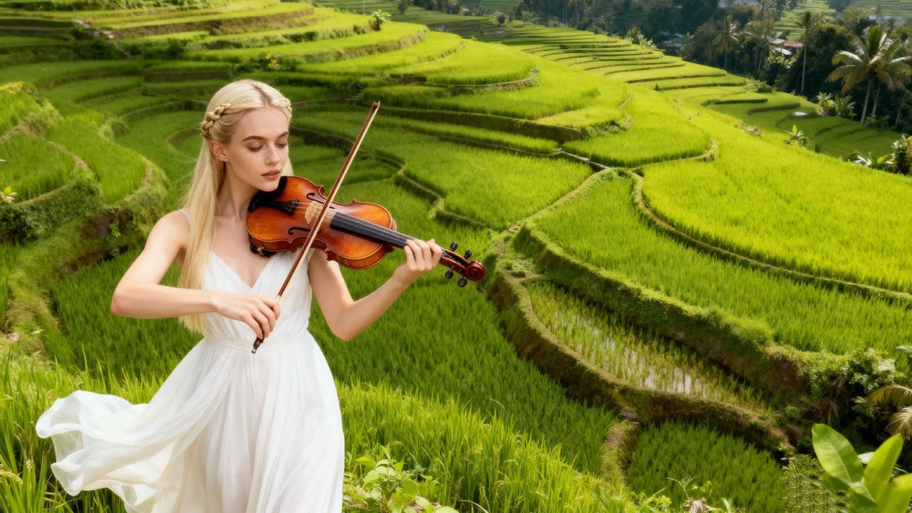 🎻🎹 Violin & Piano in the Bali Rice Terraces – Beautiful for Relaxation