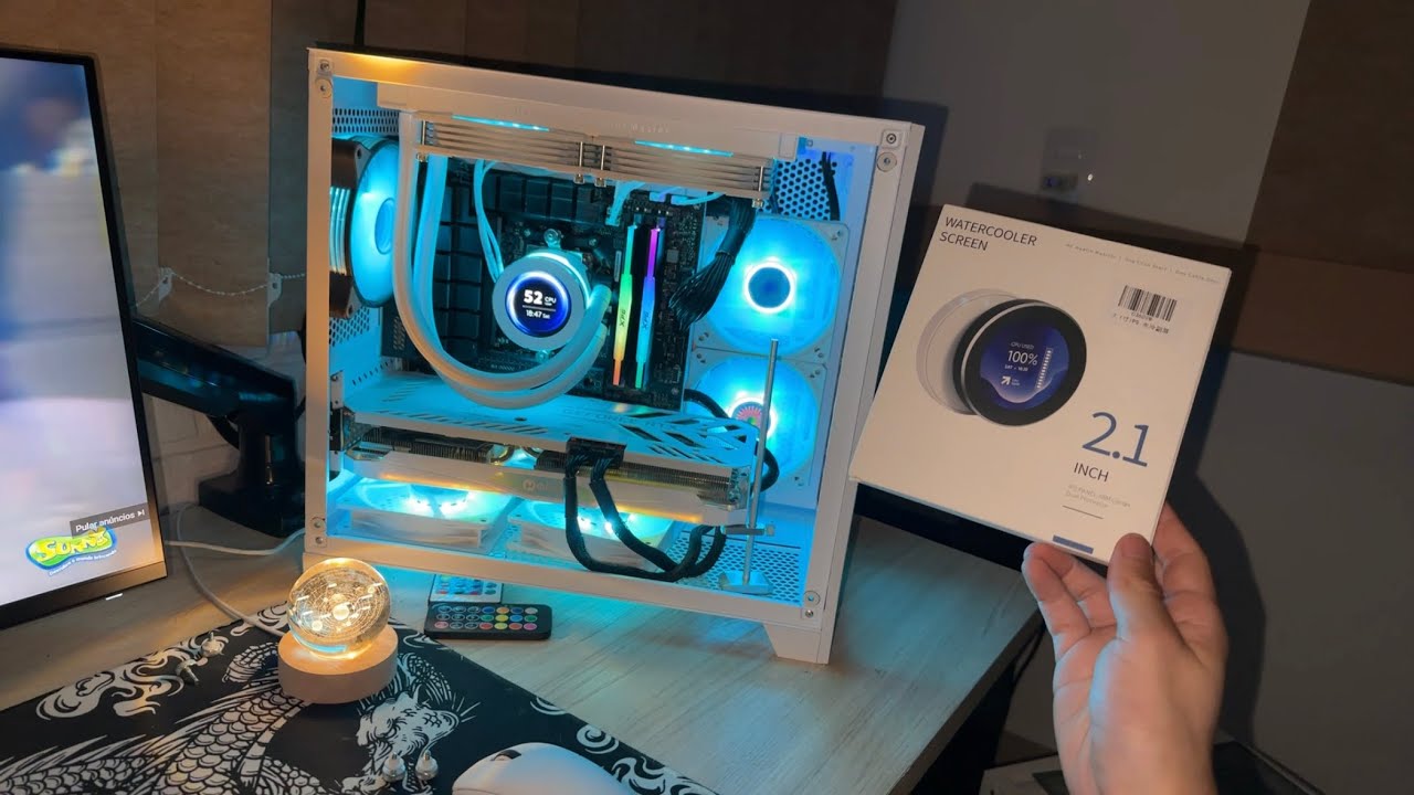 Upgrade no PC Gamer com a Telinha para Water cooler do Aliexpress