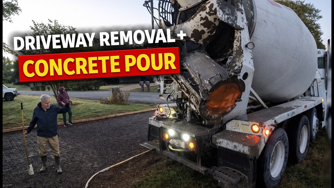 Driveway Removal + Concrete Pour | Construction GoPro POV
