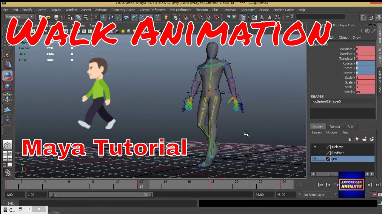 Walk Animation Tutorial in Maya | Rees3D.com