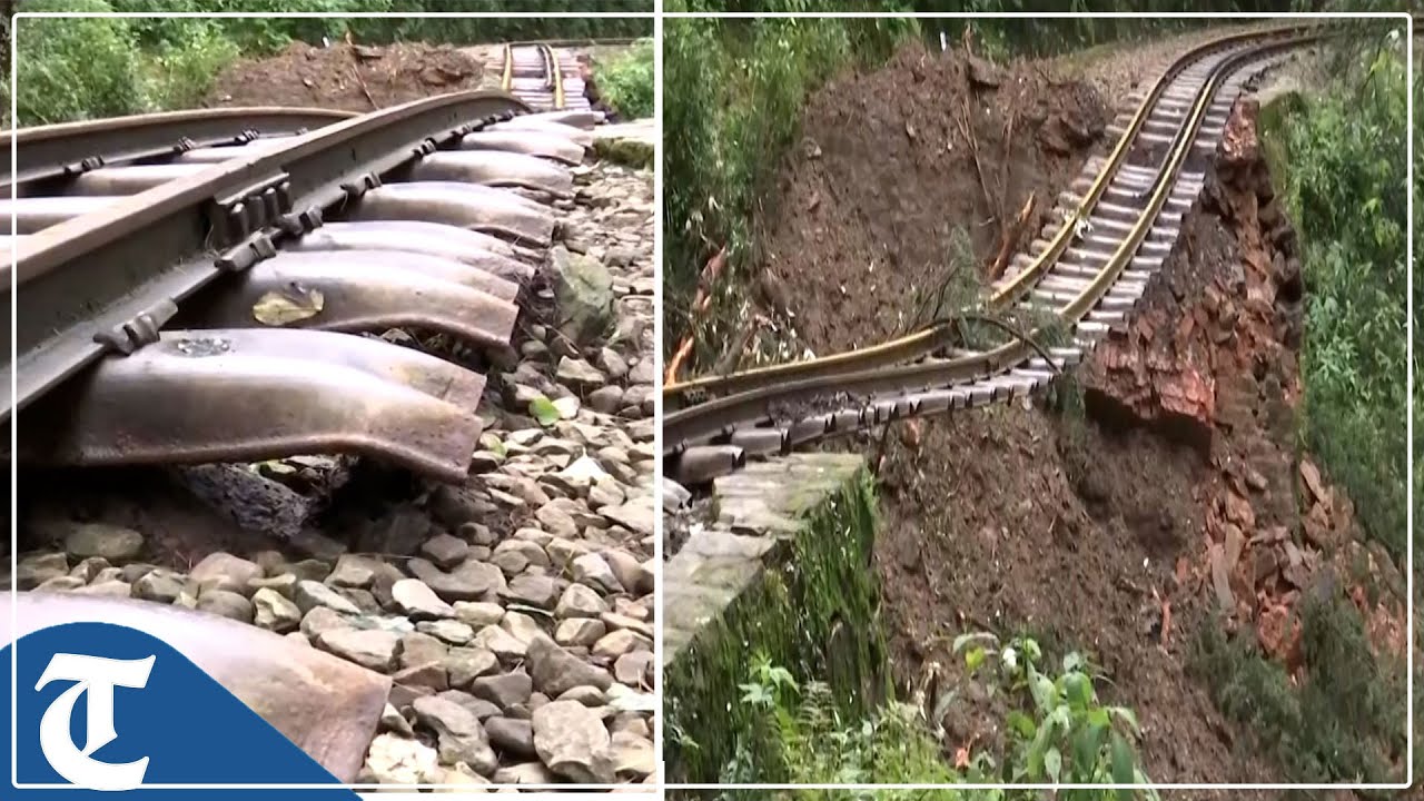 Heritage Shimla-Kalka railway line damaged; portion of track left hanging after landslip near Shimla