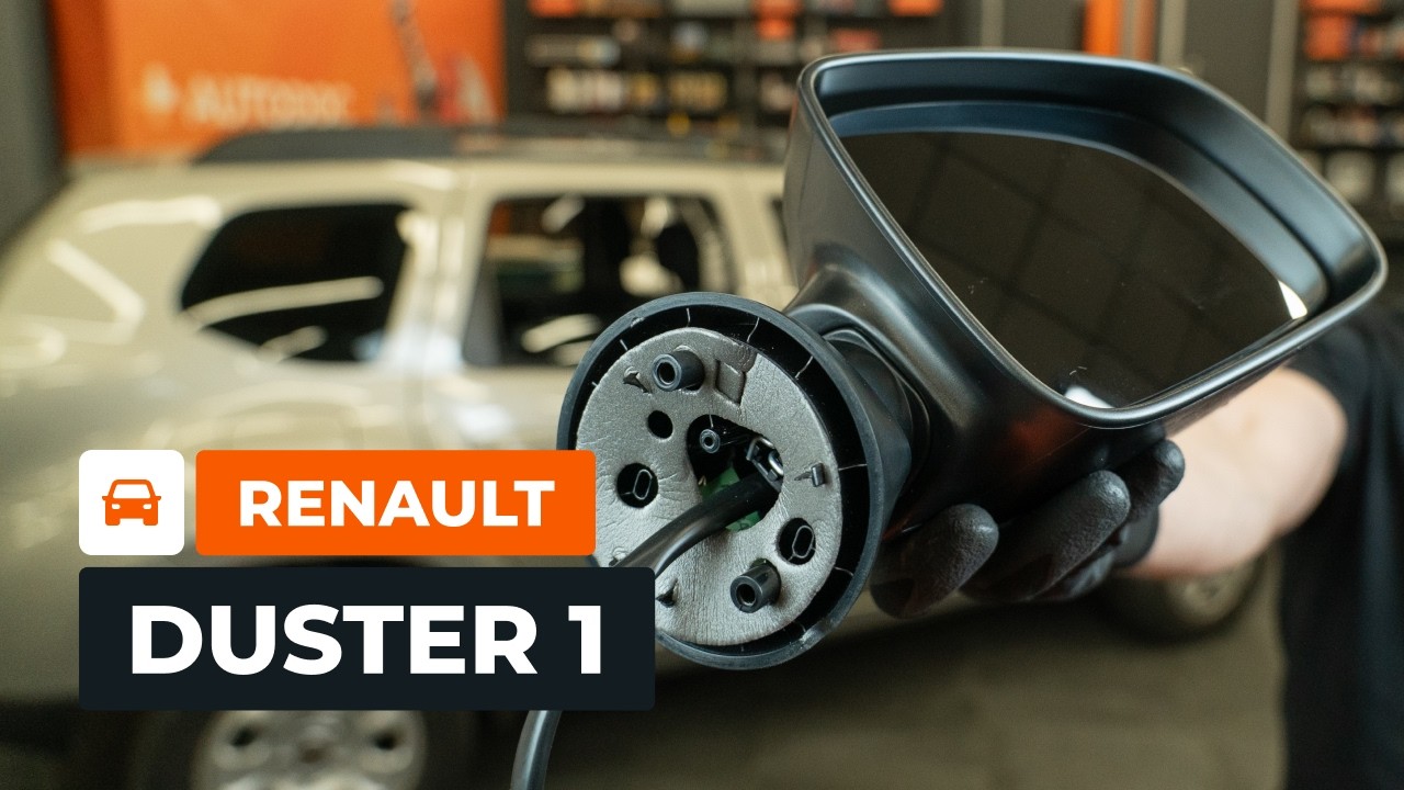 How to replace a wing mirror and mirror glass on the RENAULT DUSTER 1 [AUTODOC TUTORIAL]