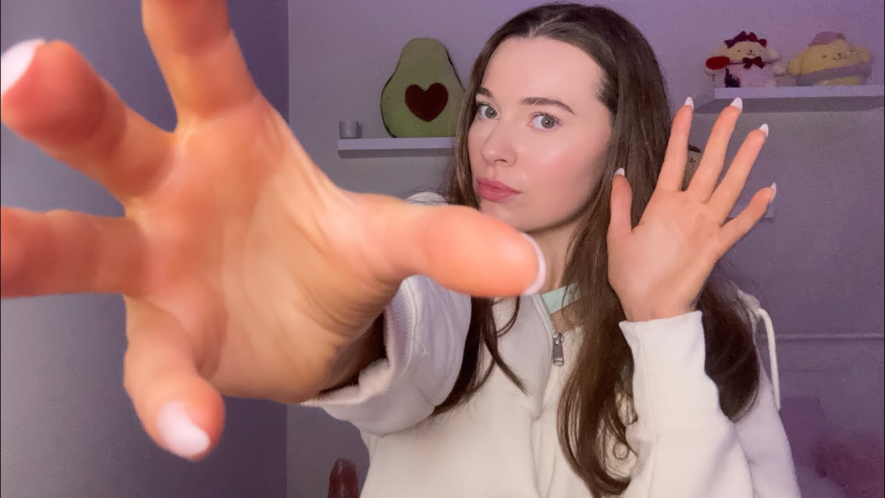 ASMR Hand Movements, Face Tapping, Face Holding & Negative Energy Plucking for Deep Relaxation 🫧🎀