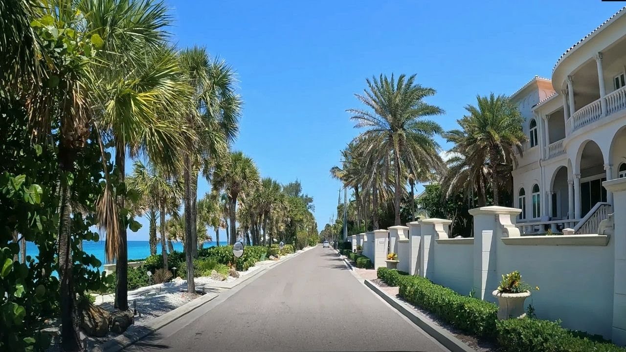 Relaxing Drive, Casey Key Road, Nokomis Florida (4K)