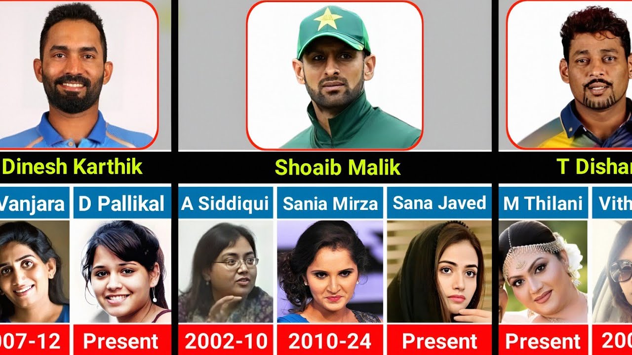 Famous Cricketers and Their Multiple Wives Over The Year | Multiple Wives Of Famous Cricketers 