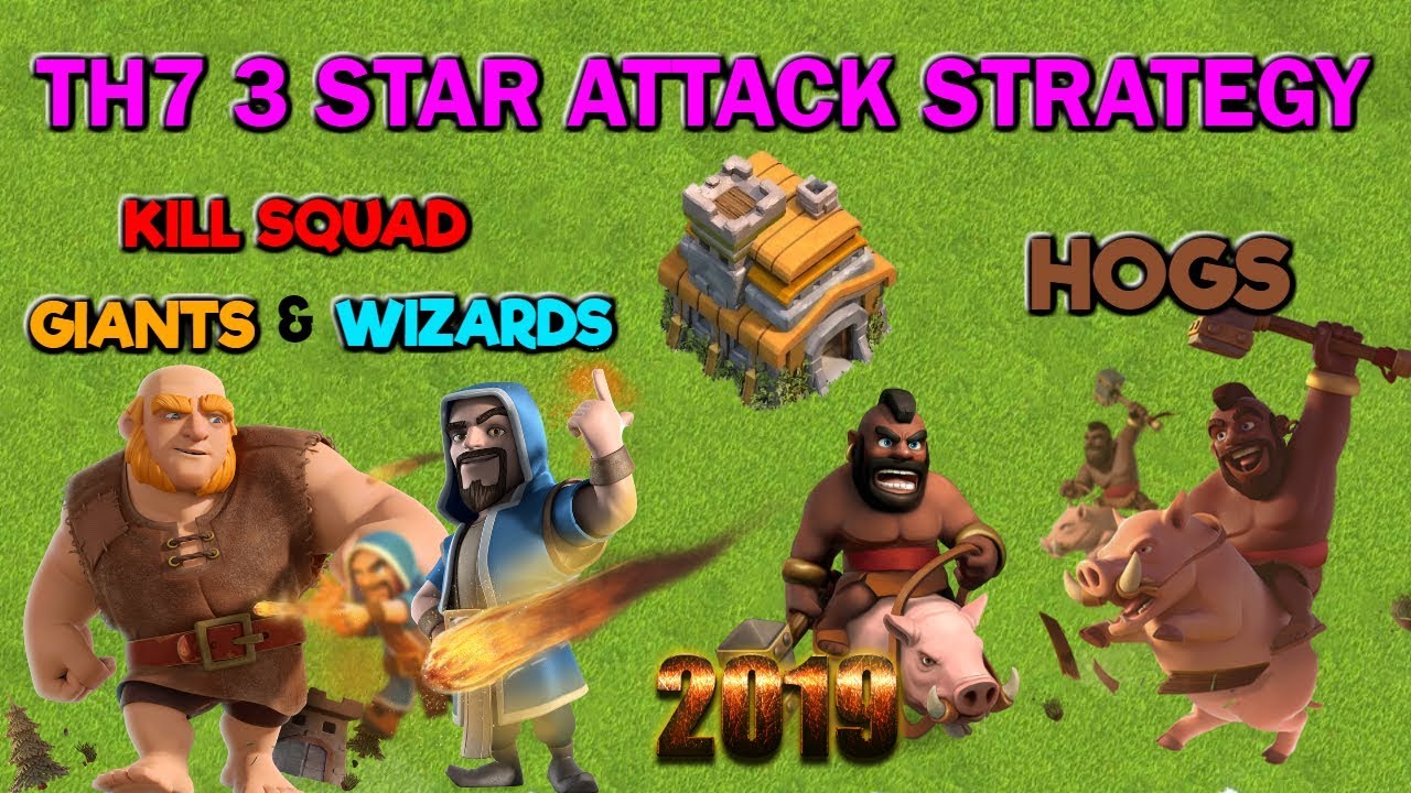 TH7 3 Star Attack Strategy - Kill Squad Hogs - Clash of Clans 2019
