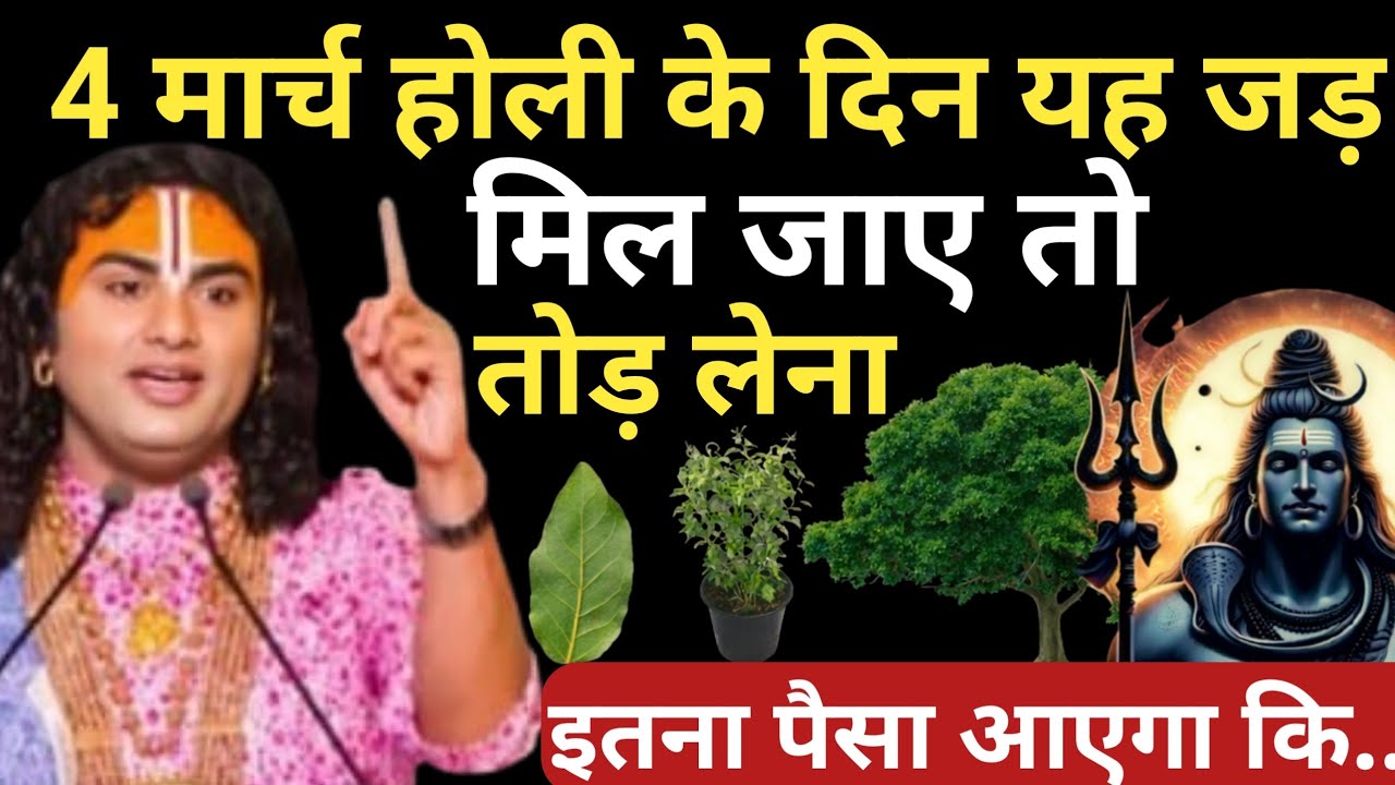 4 मार्च होली के दिन जहां मिले देखते ही तोड़ लेना यह जड़ गरीबी दूर होगा | Aniruddhacharya Ji