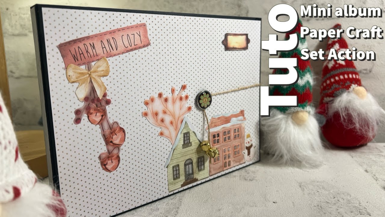 Scrapbooking, tuto complet du mini album avec un Paper Craft Set de chez Action