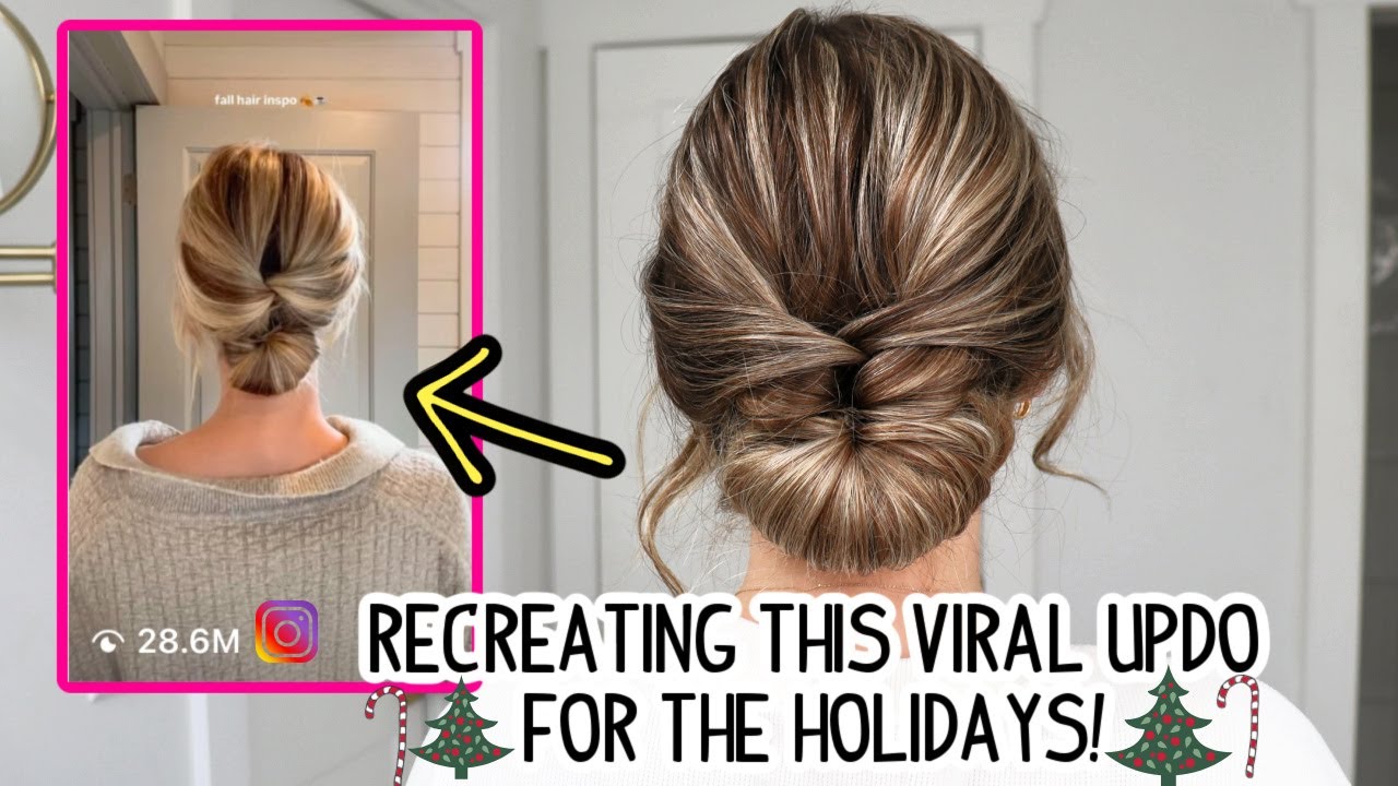 EASY VIRAL HOLIDAY UPDO? LETS TRY IT! Short, Medium, & Long Hairstyle
