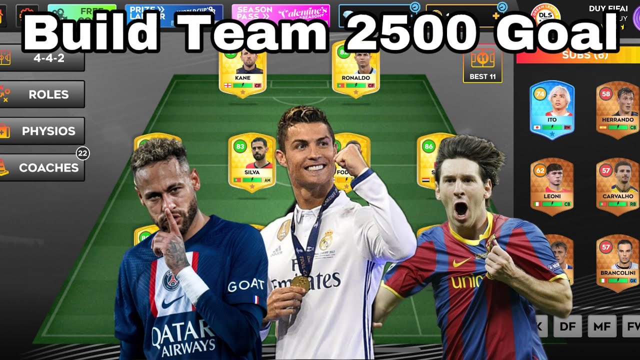 Построить команду 2500 Goal Trong DLS25