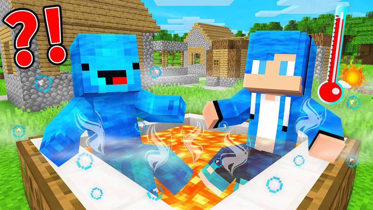 JJ and Mikey Survived 100 Days as WATER in Minecraft - Maizen