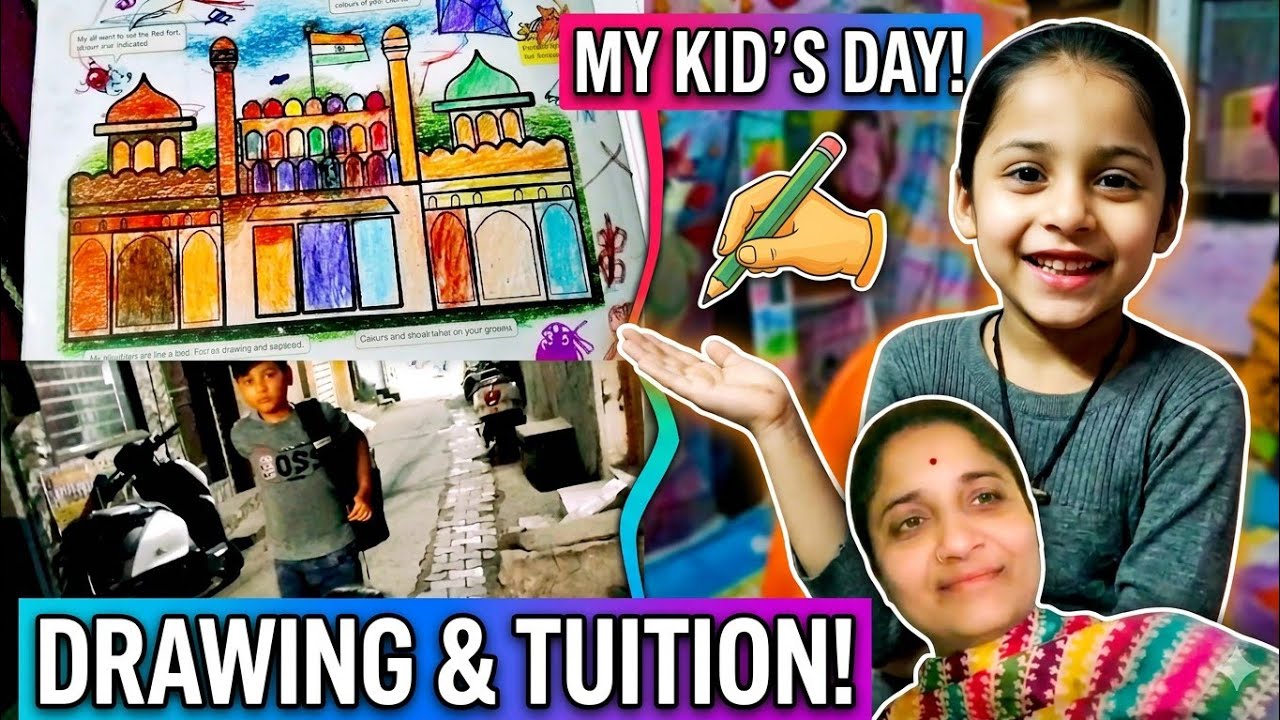 See My Daughter’s Drawing After Tuition || My Daughter’s Surprise Drawing At Tuition 🎨