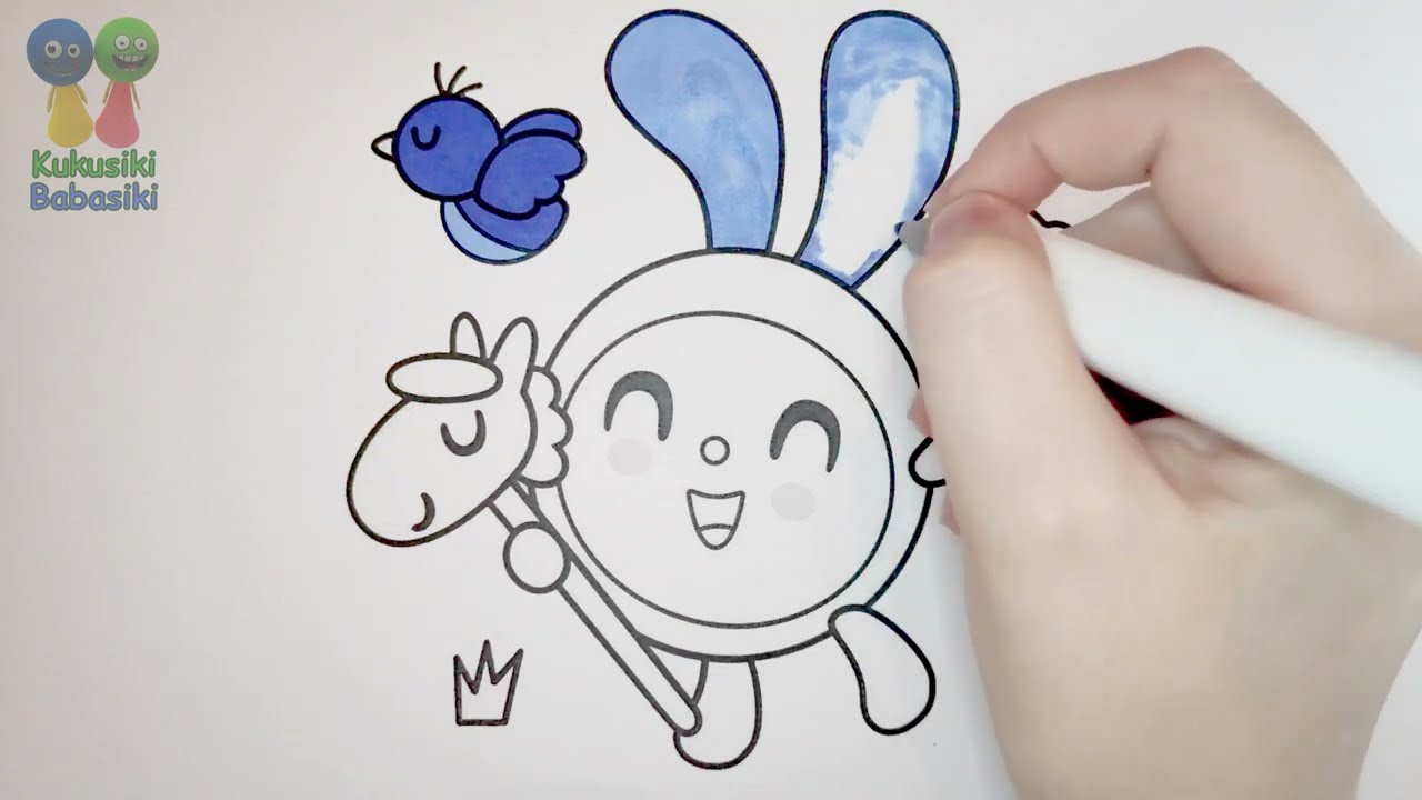 🎨 BabyRiki coloring book 🌈  We color Krashy BabyRiki cartoon 🟣 Coloring page cartoon Baby Riki