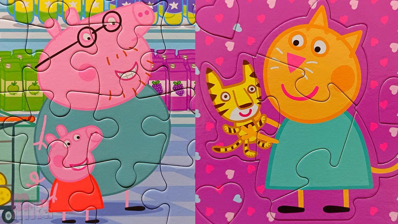 Кошка Кенди, Свинка Пеппа и её Семья | Сборник пазлов для детей Peppa Pig | Merry Nika