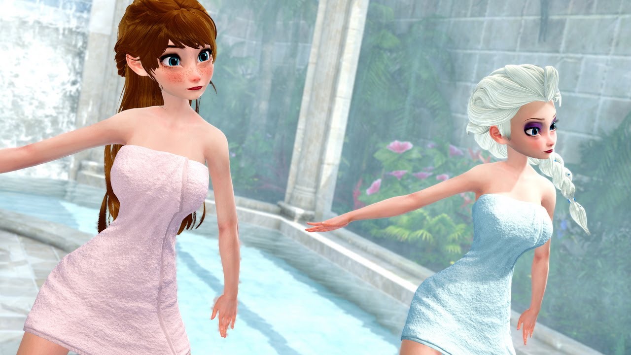 [MMD] Anna and Elsa in the bathroom (Stamp On The Ground) 4K