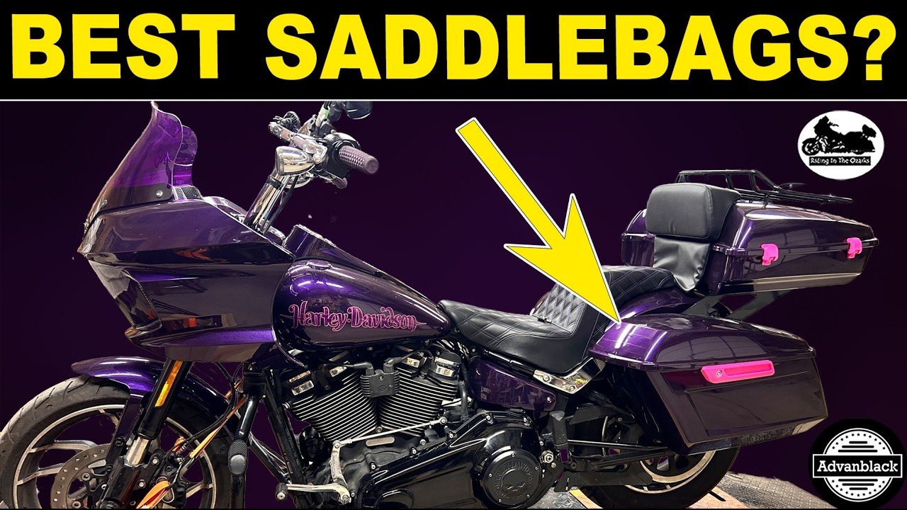 Установка боковых кофров Advanblack Holeshot на мотоцикл HARLEY Softail с кофром Tour Pack!