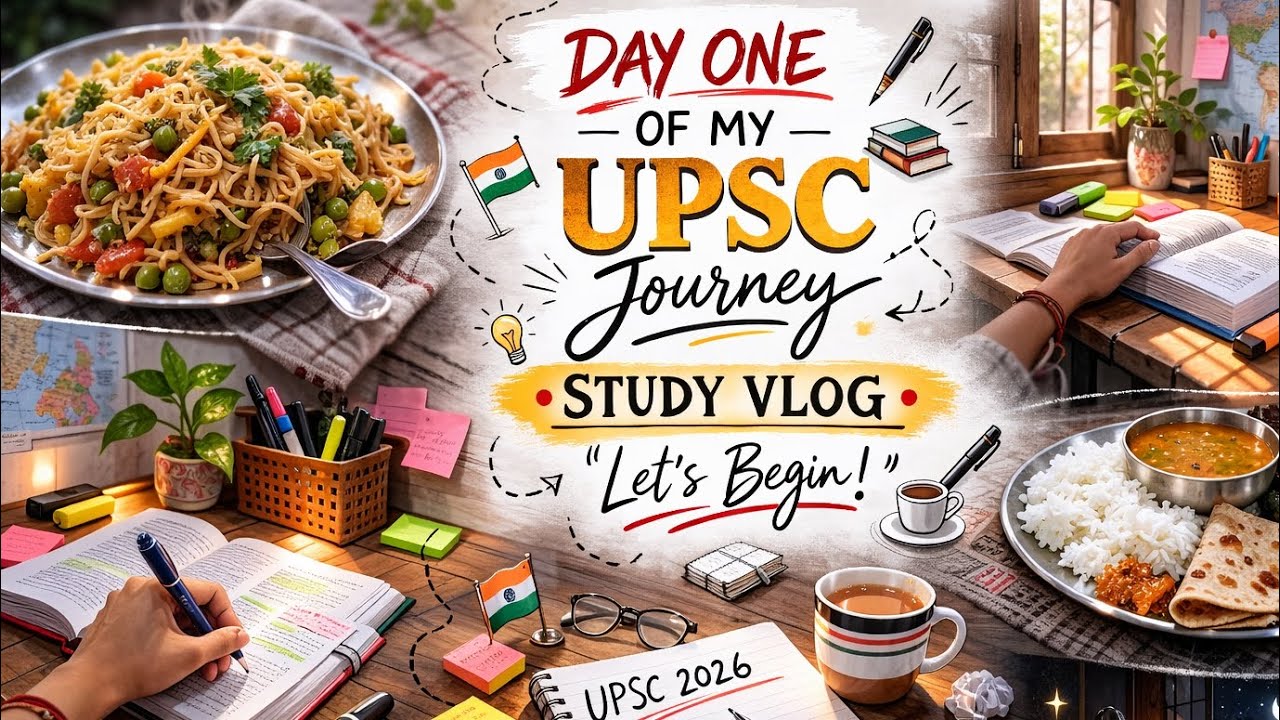DAY 1 of upsc journey A day in my life #study #vlog 