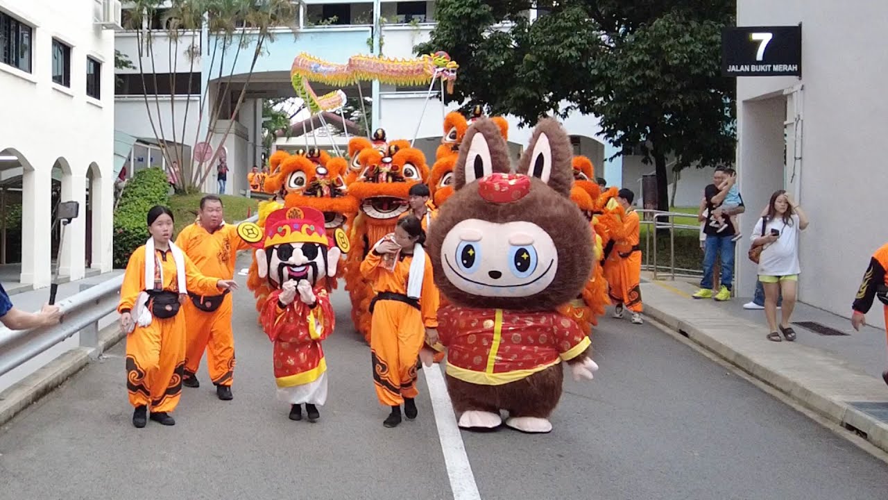 [4K] High Pole Lion Dance, Dragon Dance by Nam Sieng 南仙 @ 8 Jalan Rumah Tinggi CNY Event 1 Feb 2025