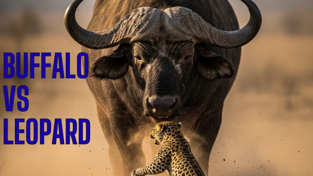 Thunder of the Serengeti: Buffalo vs Leopard in a Brutal Battle for Survival