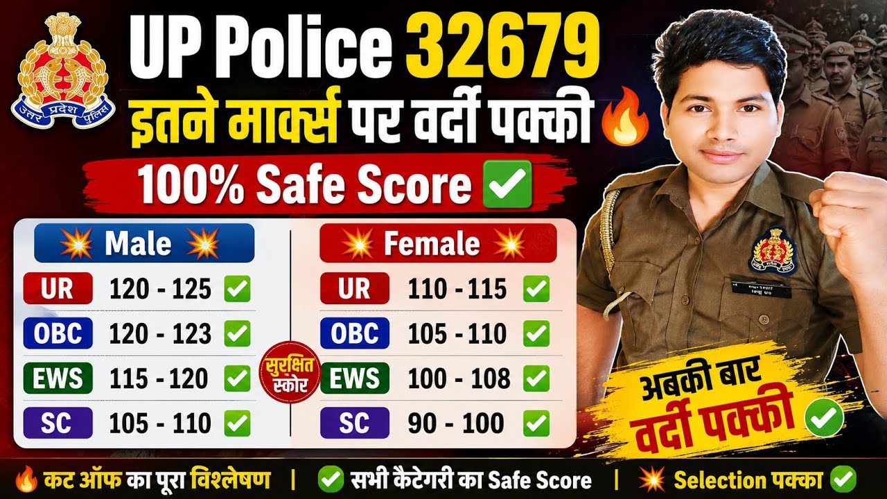 UP Police Constable 2026 में इतने मार्क्स पर वर्दी पक्की🔥| 100% Safe Score ✅| आखिरी लड़ाई 🤫| #upp 