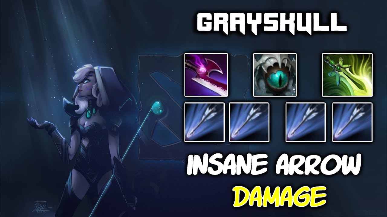 GraySkuLL [Drow Ranger] Imba Damage Overpower Build Dota2
