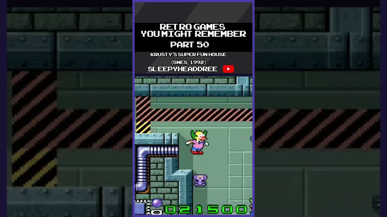 Krusty&rsquo;s Super Funhouse (SNES, 1992) Retro Games You Might Remember #shorts #simpsons #retrogaming