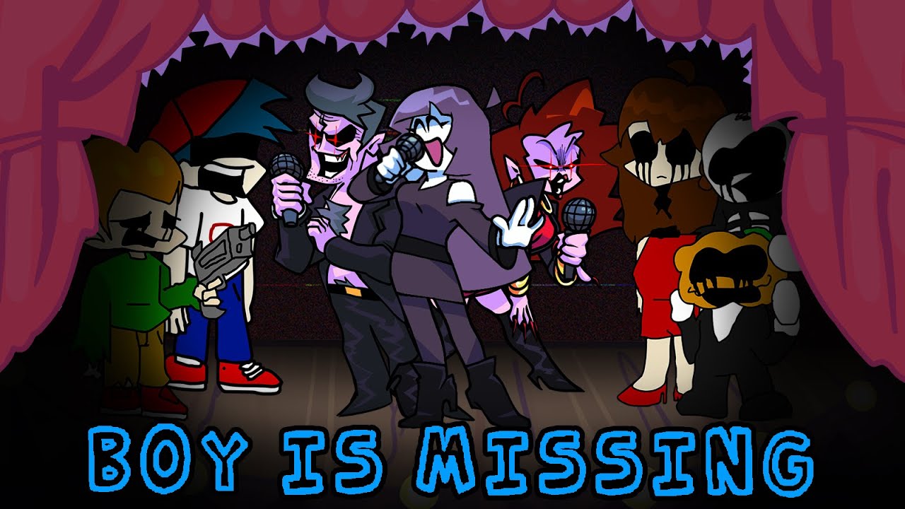 boy is missing(mario is missing but BF,GF,PICO,SKID AND PUMP,DAD,MAM,LILA sing it)