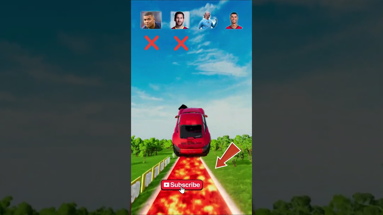 Football Stars CR7, Messi, Neymar, Mbapp&eacute; in BeamNG! ⚽️ #beamngdrive #simulator #shorts #football