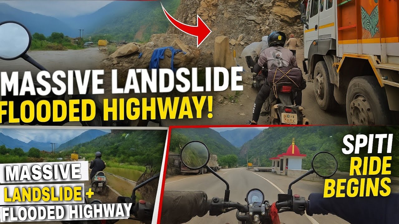 Spiti Ride Day 1: Blocked by a Massive Landslide & Flooded Roads! 🏍️🌧️ | EP-1