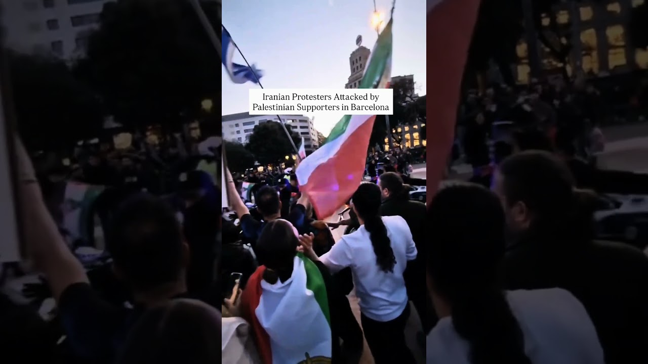 Pro palestinos agreden a manifestantes iraníes
