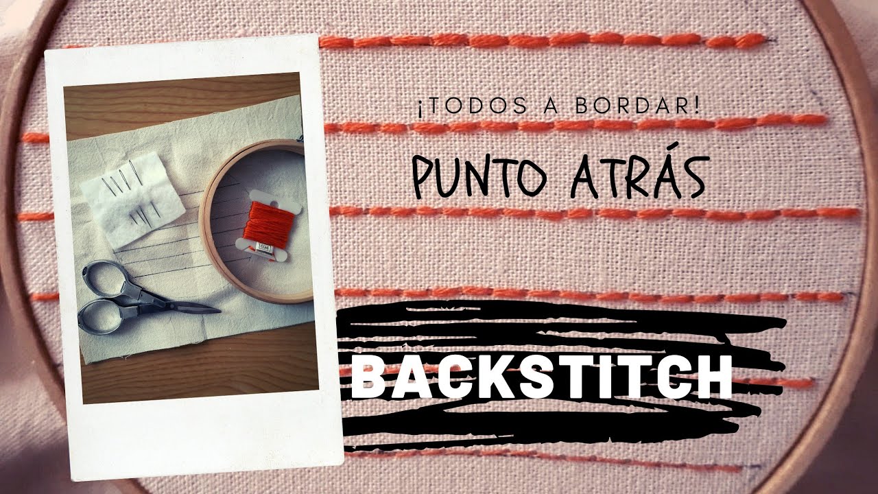 ✔Como bordar🧵 a mano 🖐 paso a paso | PUNTO ATR&Aacute;S | BACKSTITCH | DIY