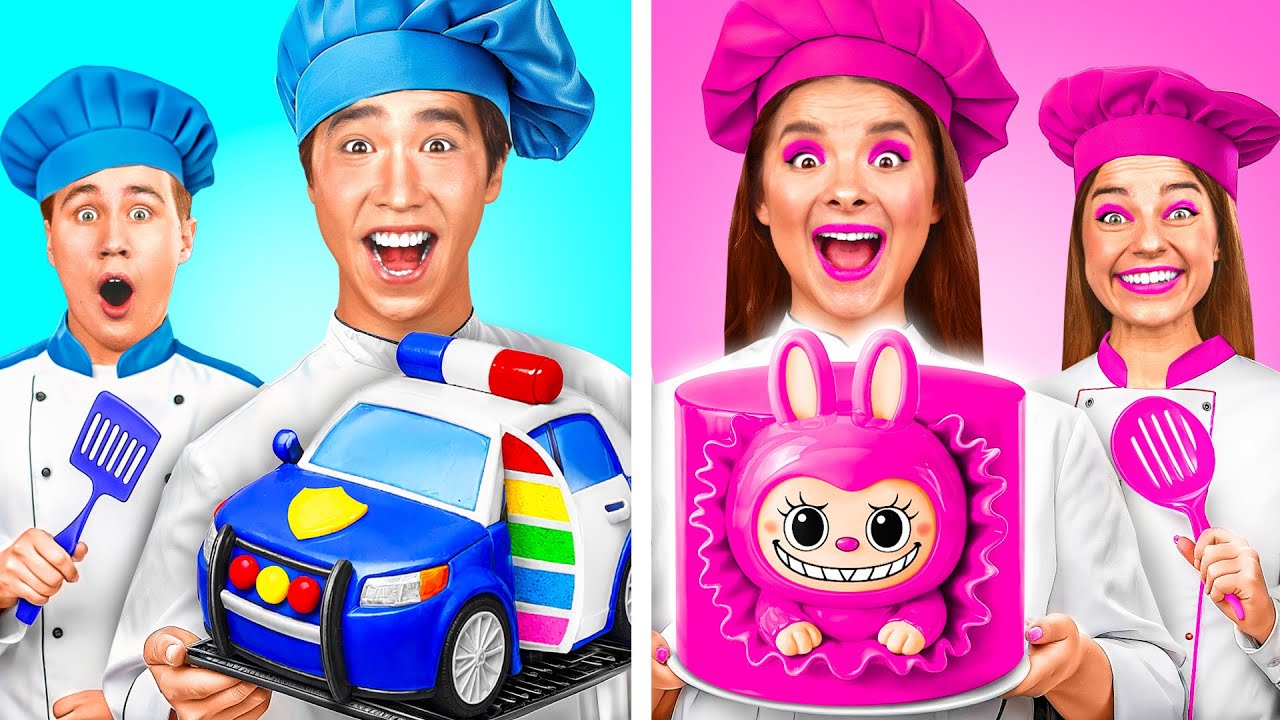 男孩 VS 女孩 烹飪挑戰 | 食用戰