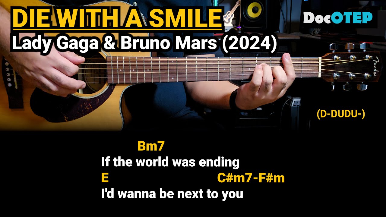 Die With A Smile - Lady Gaga & Bruno Mars (2024) Easy Guitar Chords Tutorial with Lyrics