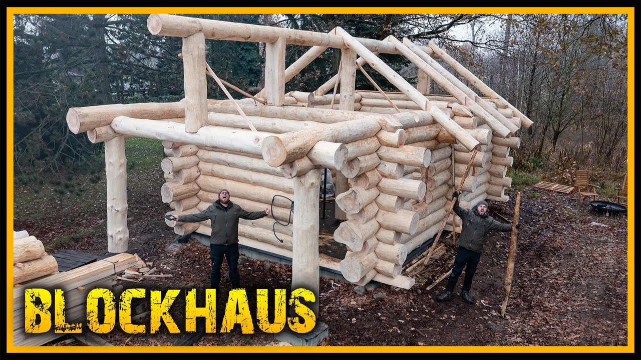 Das Blockhaus - Wir bauen das Dach [Part 4] - Blockh&uuml;tte Naturstammhaus log cabin