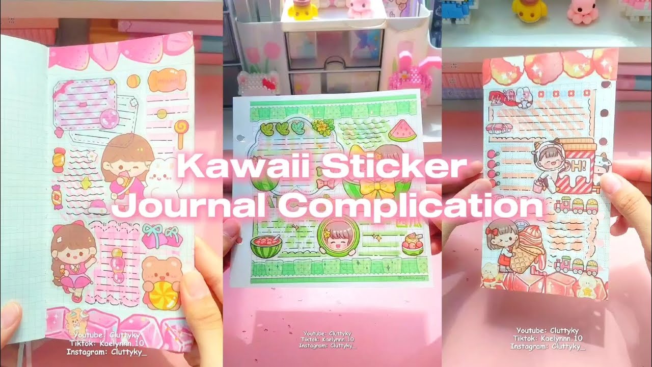 Kawaii Sticker Journal Complication 🌸✨🎀💐 || Cafe Sound Aesthetic 🍡💫