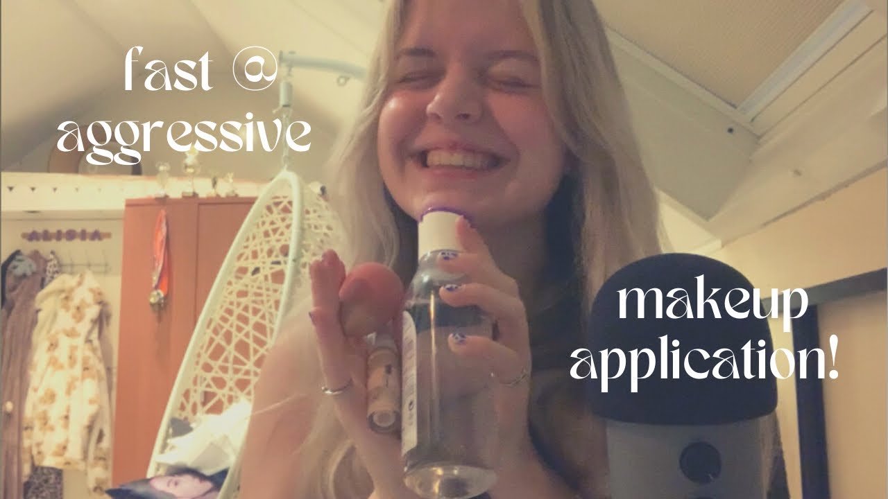 fast & aggressive makeup application!! [asmr]