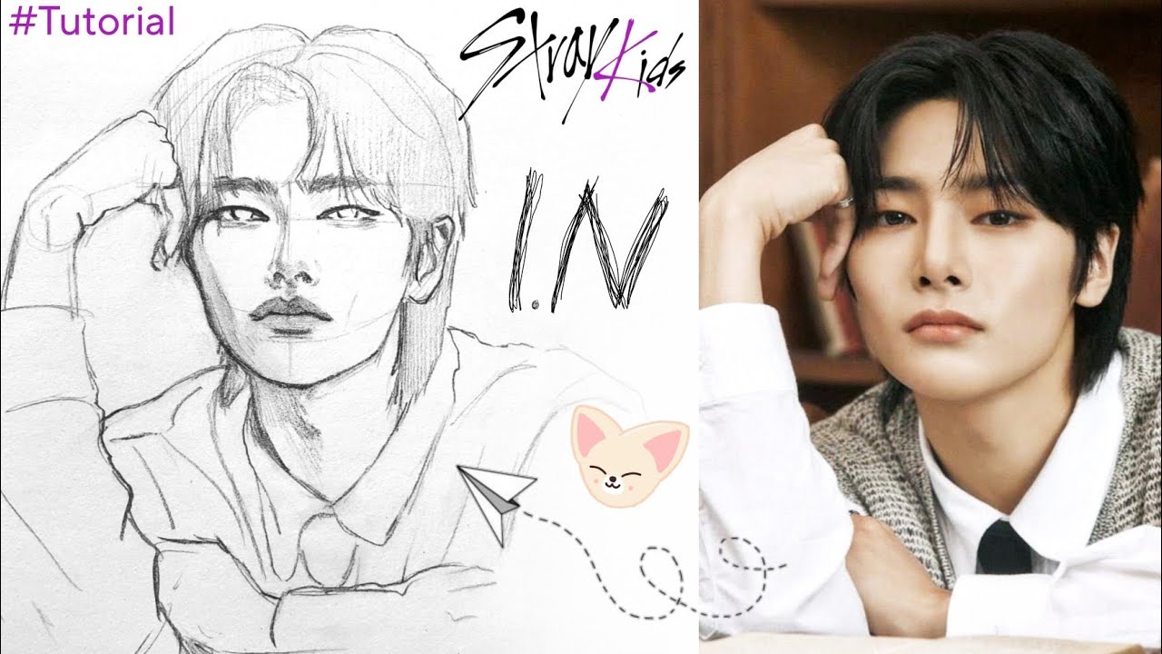 [SKZ] How to Draw Jeongin StrayKids using loomis method yang Jeongin- I.N