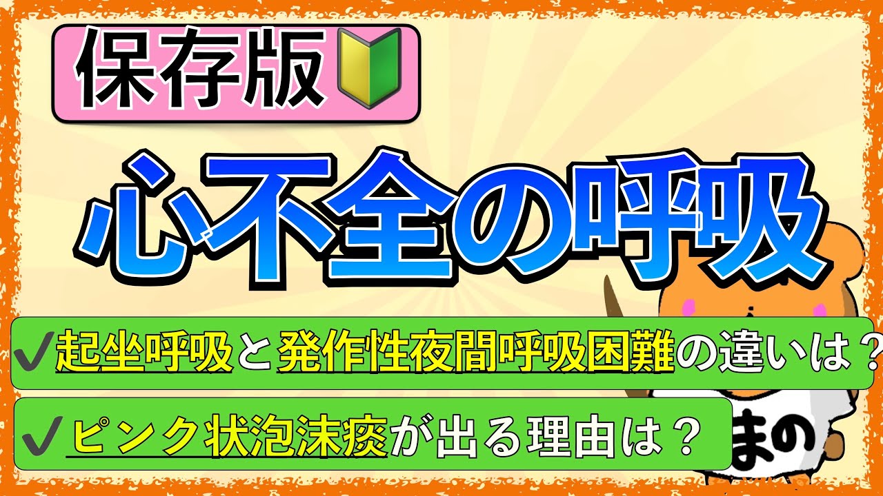 イラストで学ぶ医学！「起坐呼吸と発作性夜間呼吸困難の違いとは？」心不全で起坐呼吸が起こる理由はなぜ？