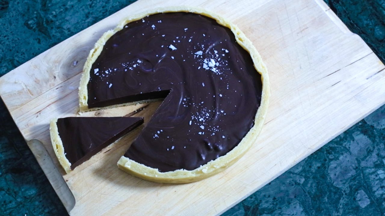 Paj med choklad- och hallonganache