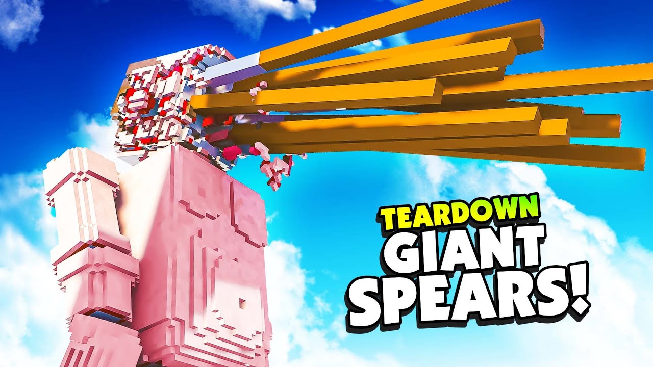 Launching GIANT SPEARS At Ragdoll Humans in Teardown Mods