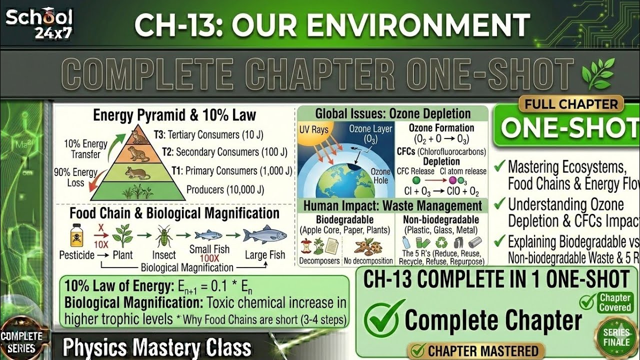 Our Environment Class 10 Science Chapter 13 Full Explanation| Ecosystem & Food Web#environment #cbse